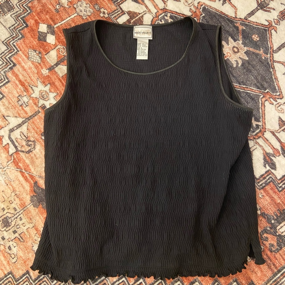 Elegant Black Textured Tank Top